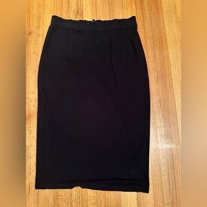 Eileen Fisher Viscose Stretch Ponte Pencil Skirt Black Sz P SMALL (n)